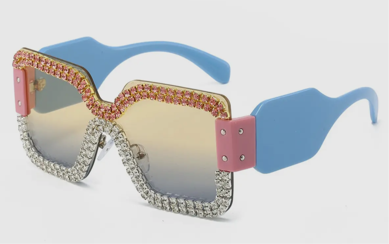 Rhinestone Bold Double Rhinestone Glasses