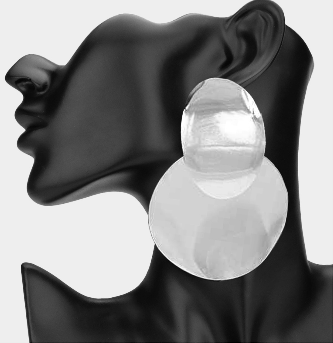 Oversized Metal Disc Link Earrings