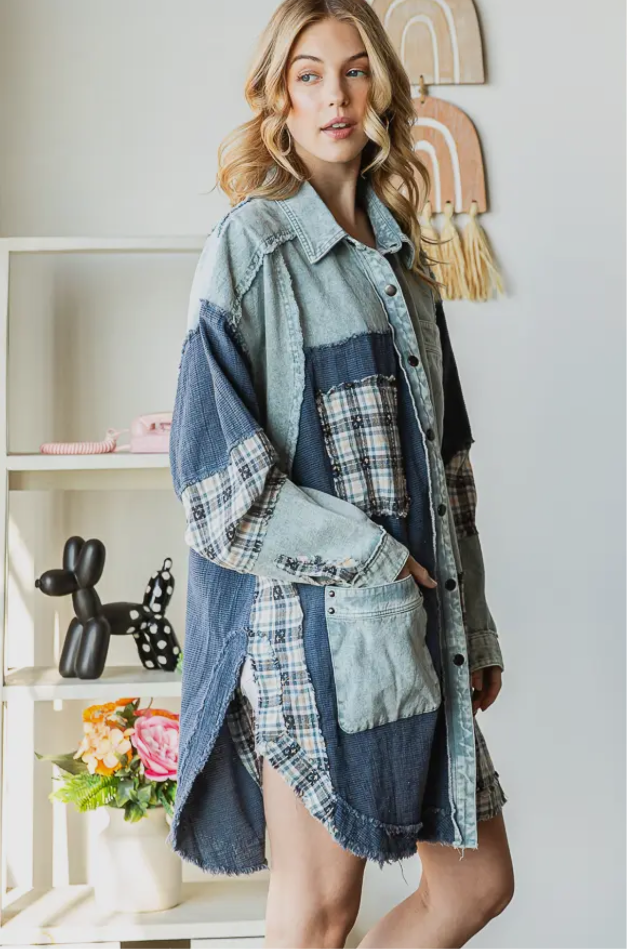 Biloxi Mixed Plaid Denim Shirt
