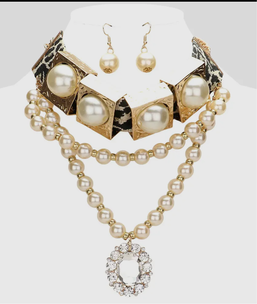PEARL CHOKER NECKLACE SET