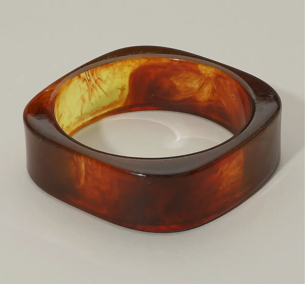 Chunky Transparent Square Bangle Bracelet