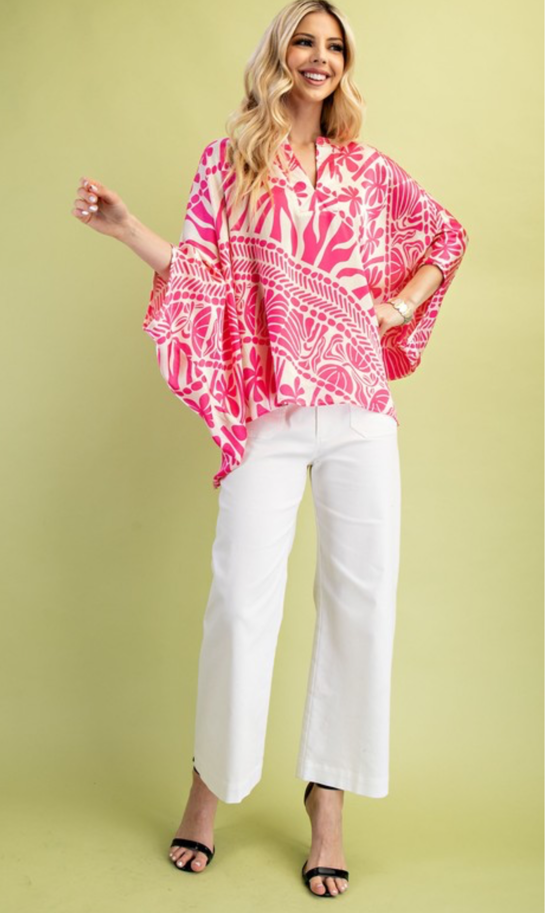 Dreamy Pink Printed Short Sleeve