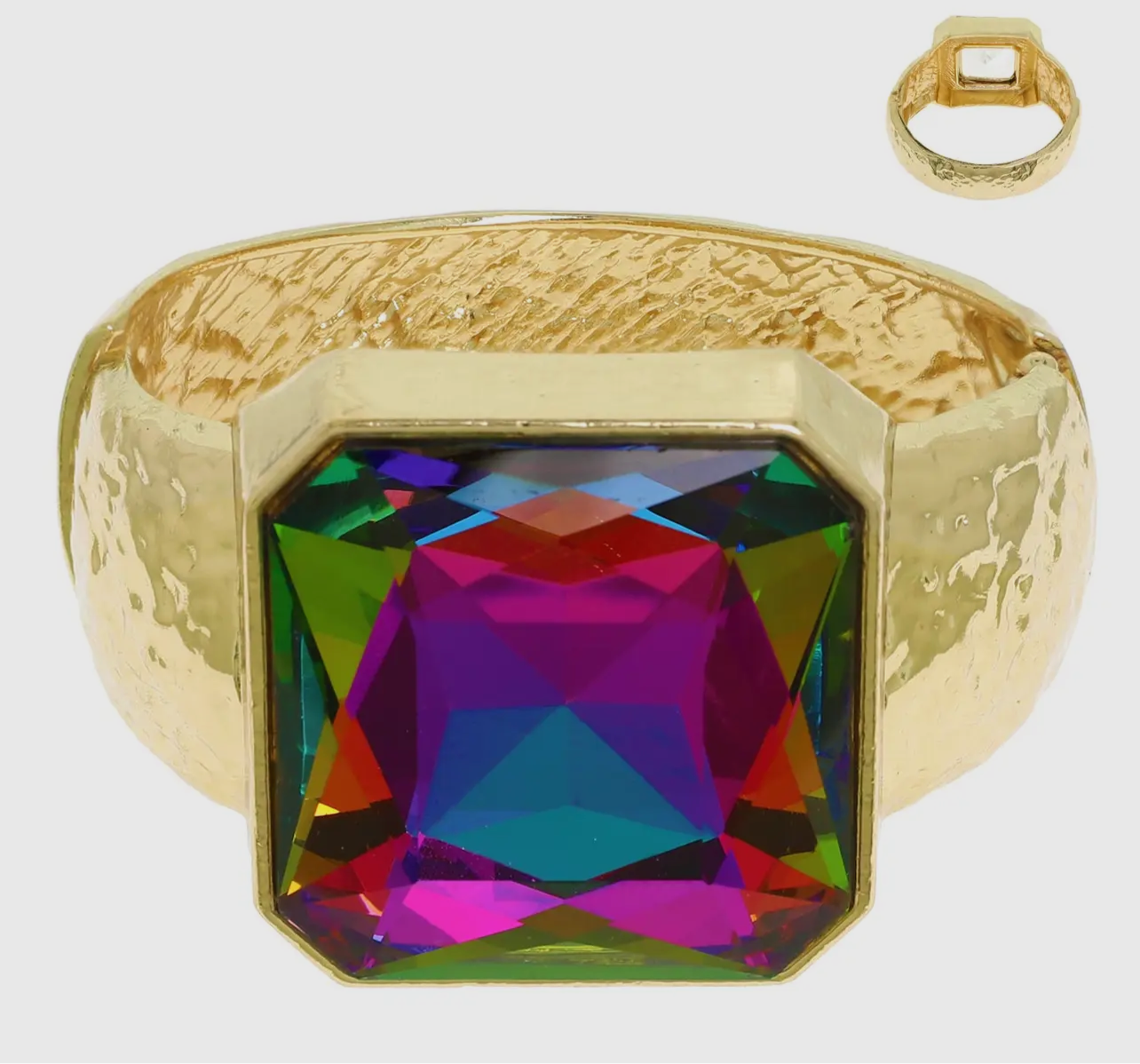 Big Cluster Hinged Bracelet