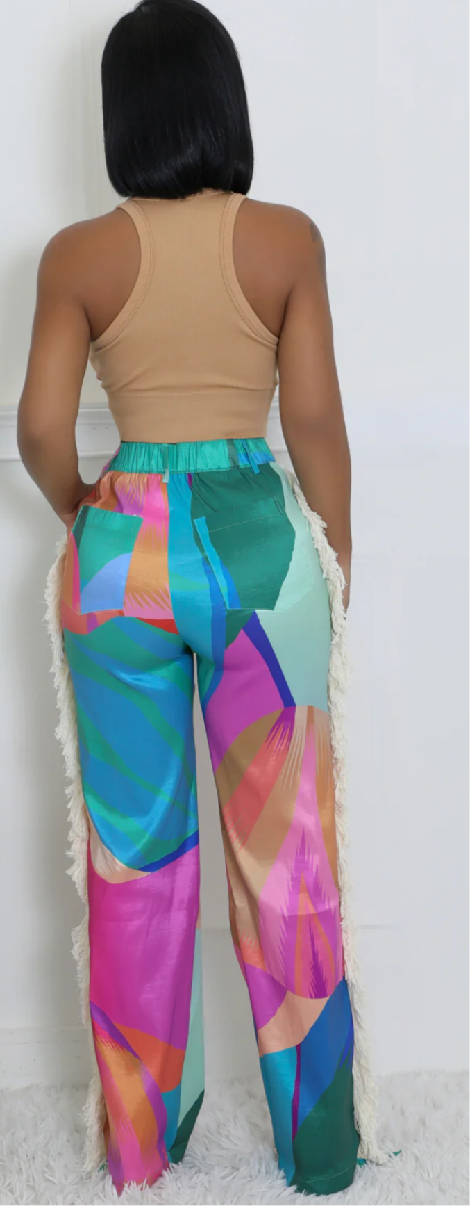 Sassy Colorful Fringe Pants