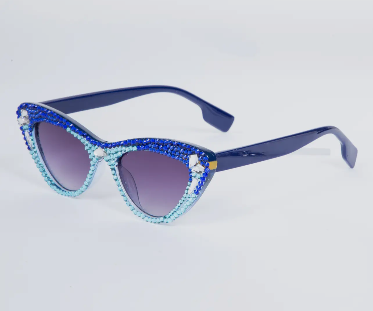 Blue Flossy Handmade Sunglasses