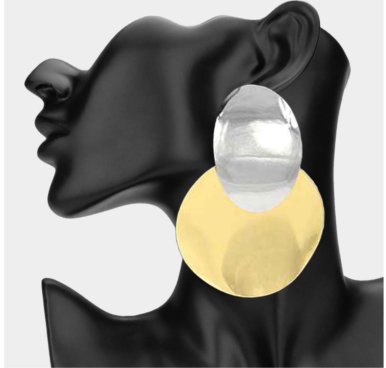 Oversized Metal Disc Link Earrings