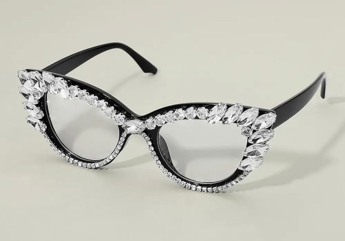 Aspen Cat Eye Rhinestone Glasses