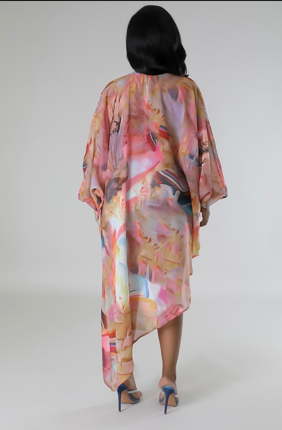 Pink Waterfall Asymmetrical Top