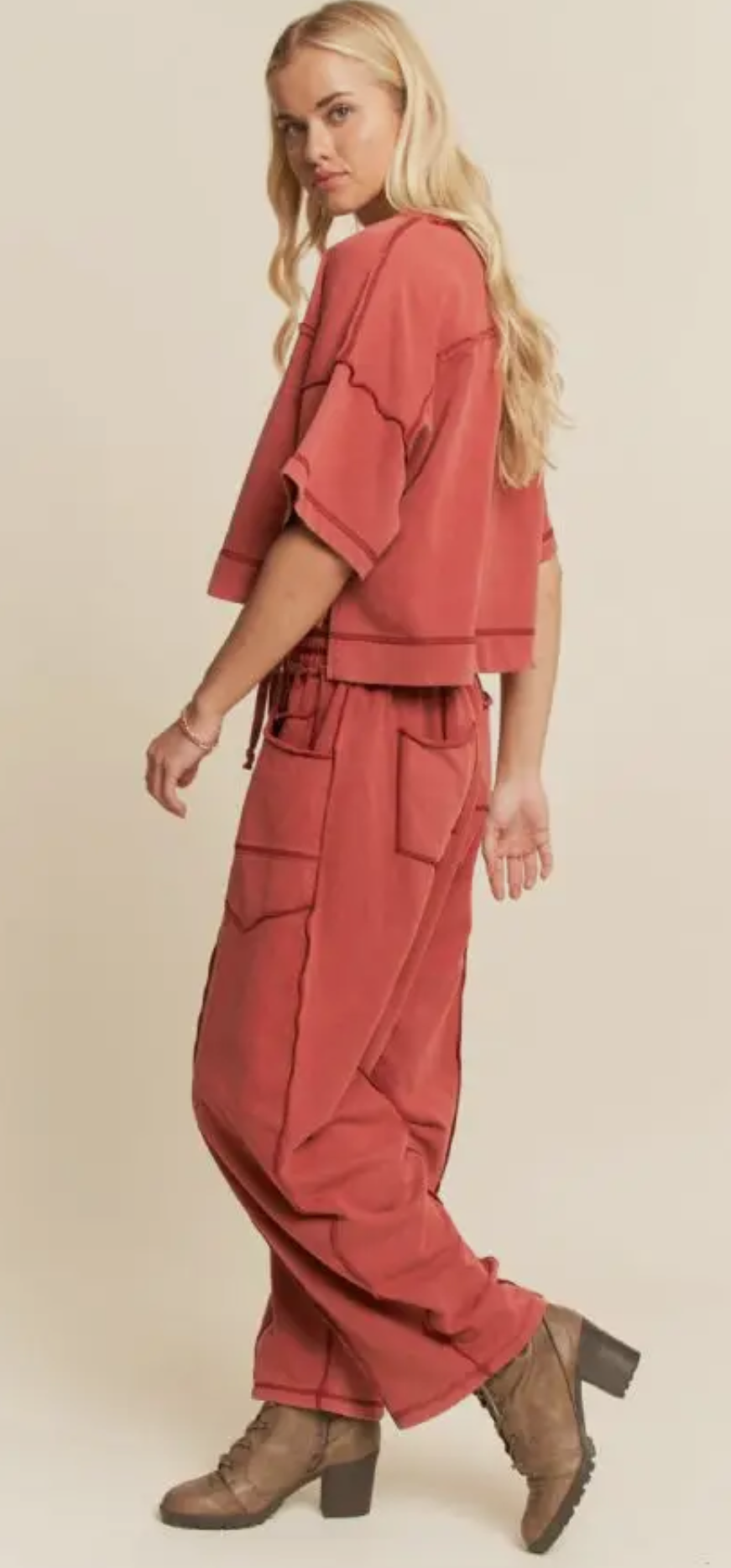 Elise 2pc Casual 2pc Set_Orange Clay