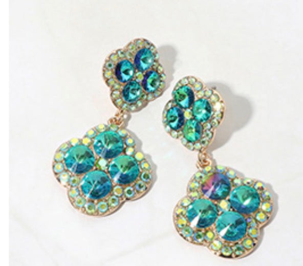 Mini Sparkle Clover Earrings