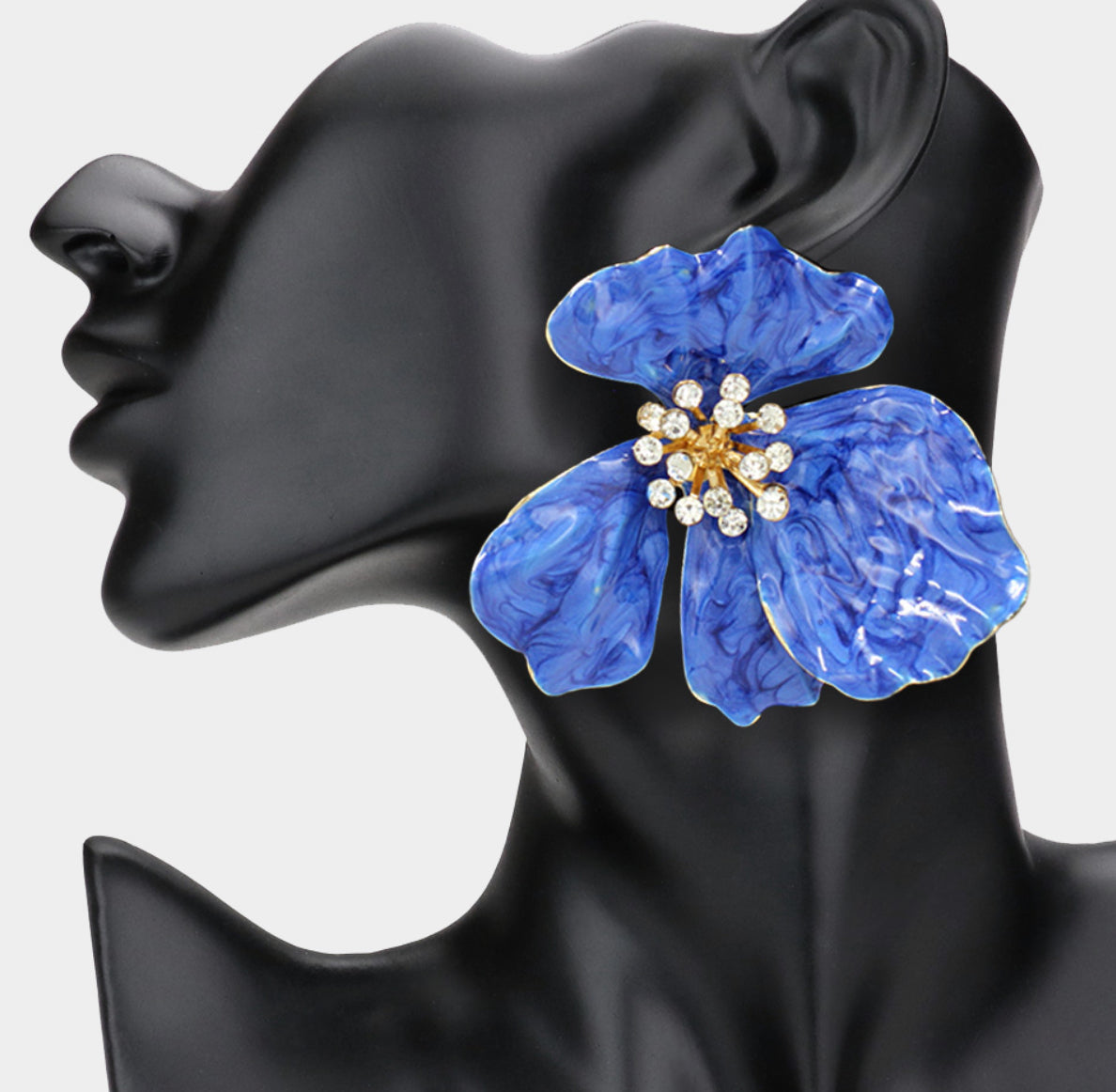 Oversized Stone Petal Flower Earring