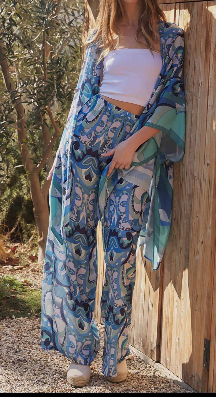 Blue Lagoon 2pc Kimono Set