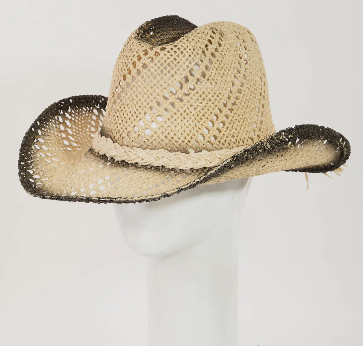 Braided Ribbon Straw Western Cowboy Hat