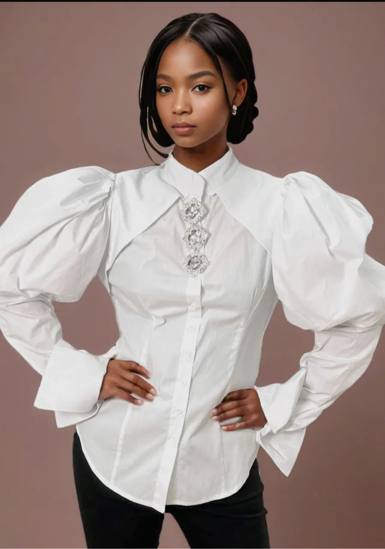 Mademoiselle White Puff Sleeve