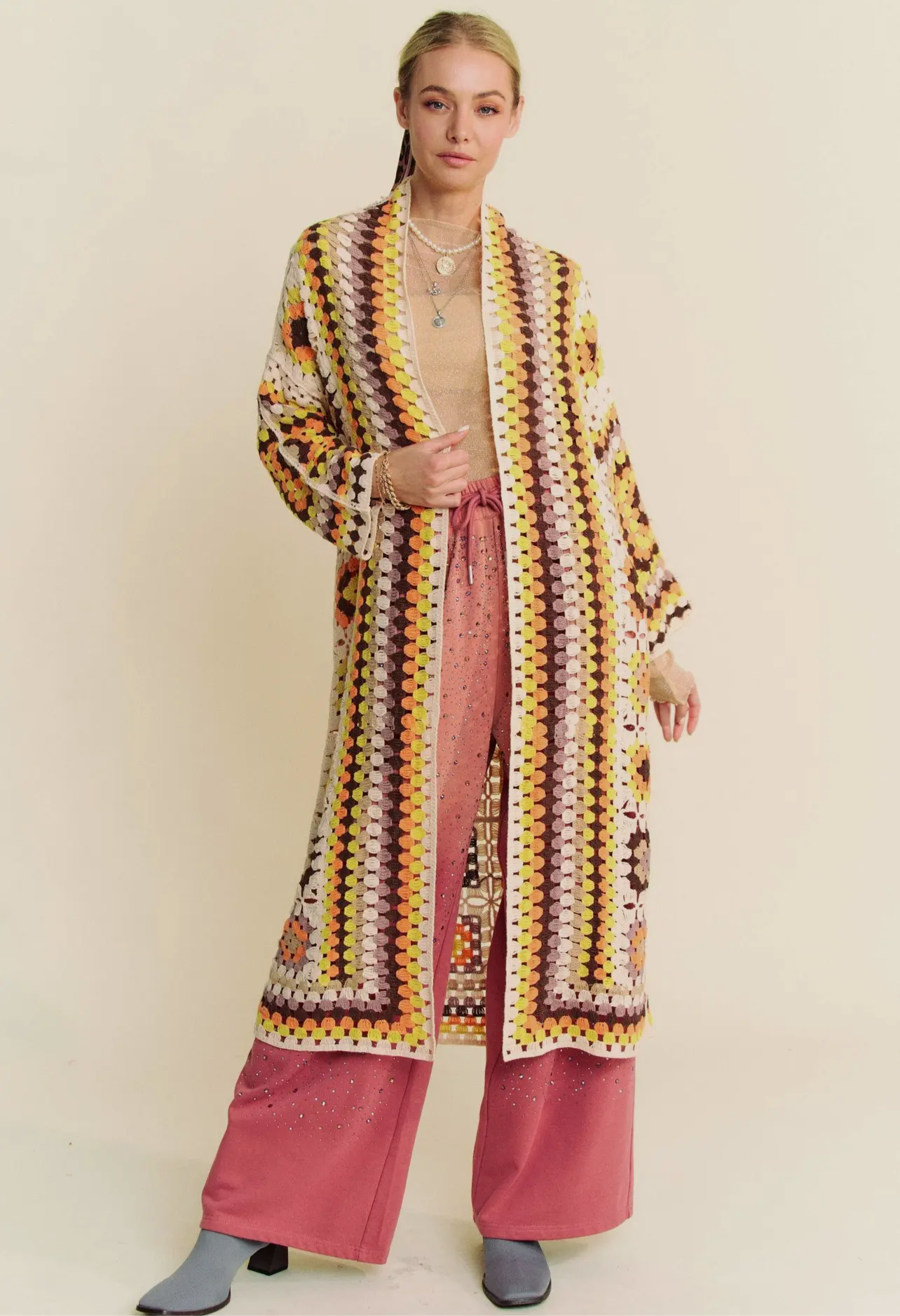 Retro Crochet Cardigan_One Size