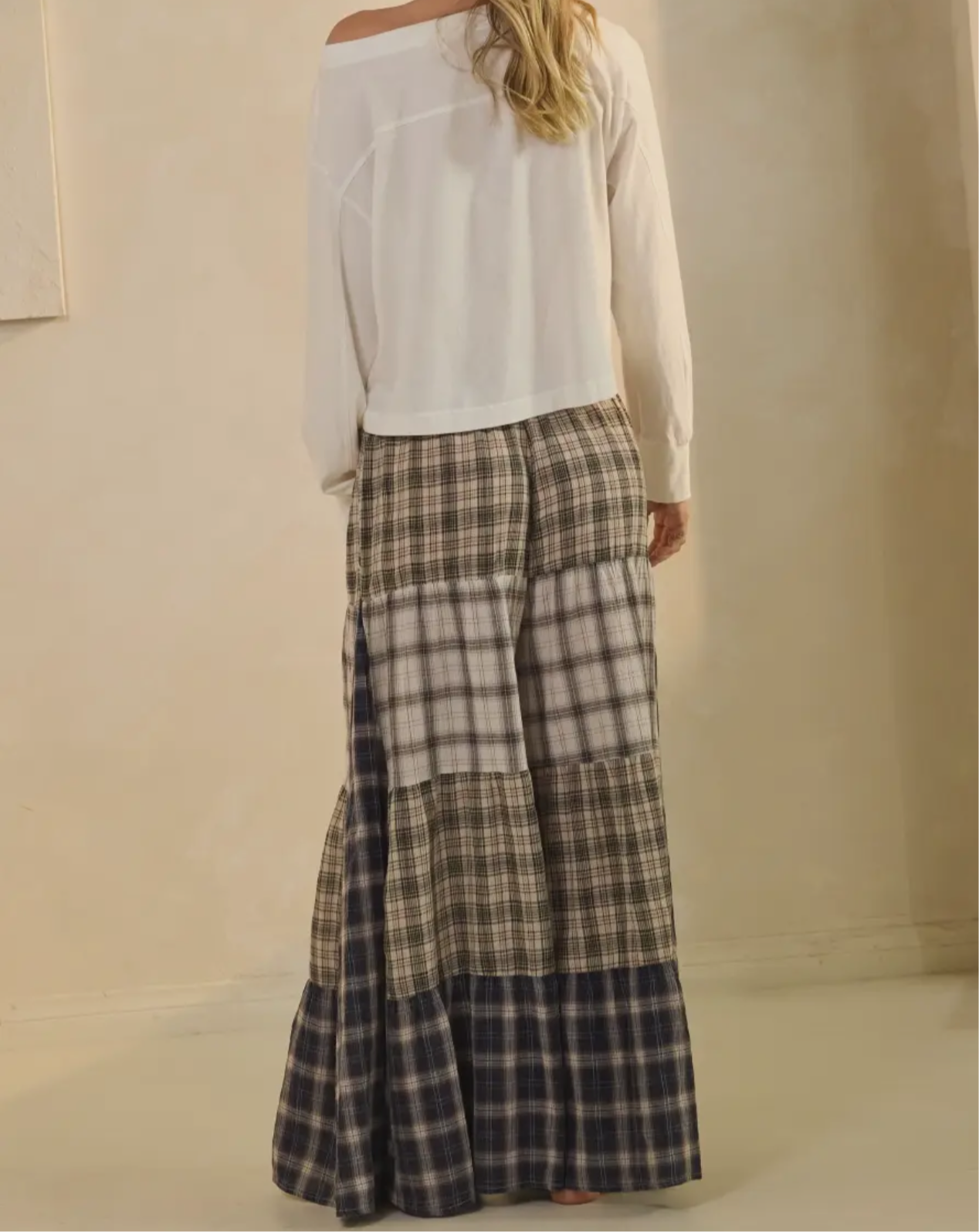 Bugle Boy Wide Leg Plaid Pants