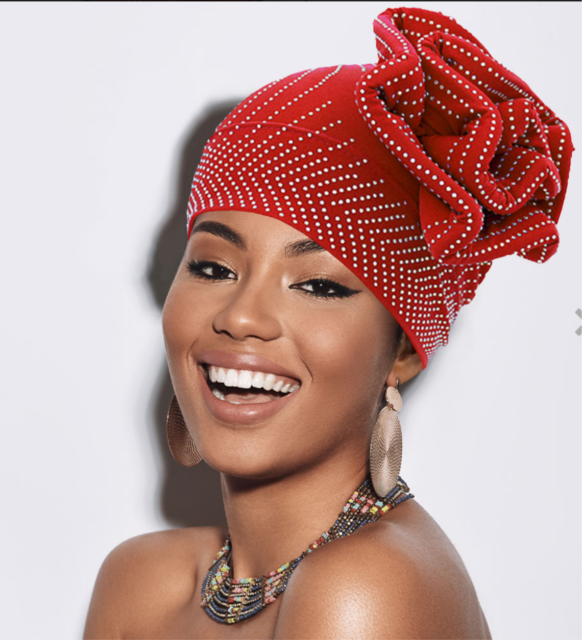 Bling Studded Flower Turban Hat
