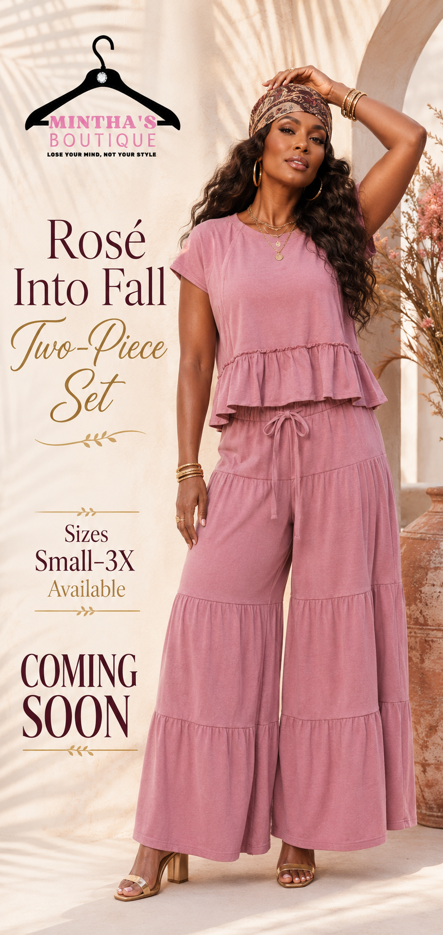 Rosé Into Fall Two-Piece Set