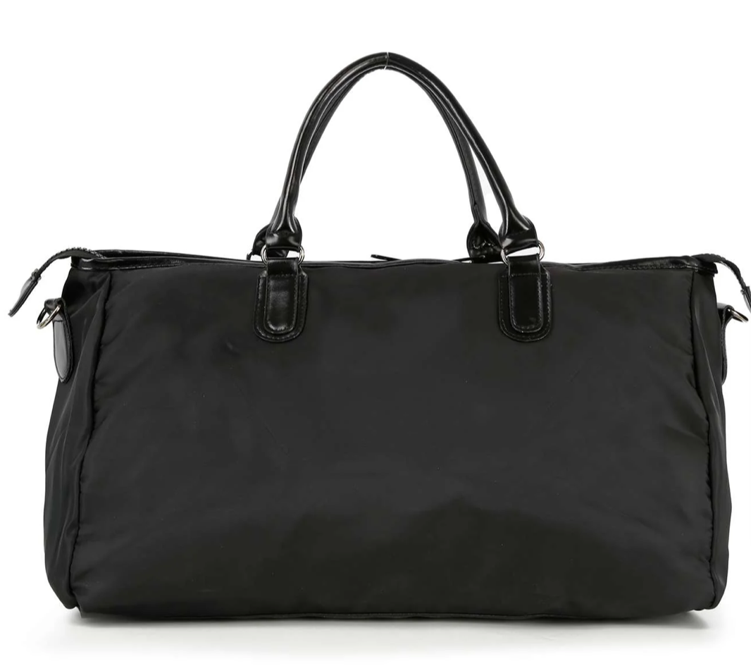 RHINESTONE ACCENTED DUFFLE TRAVEL BAG