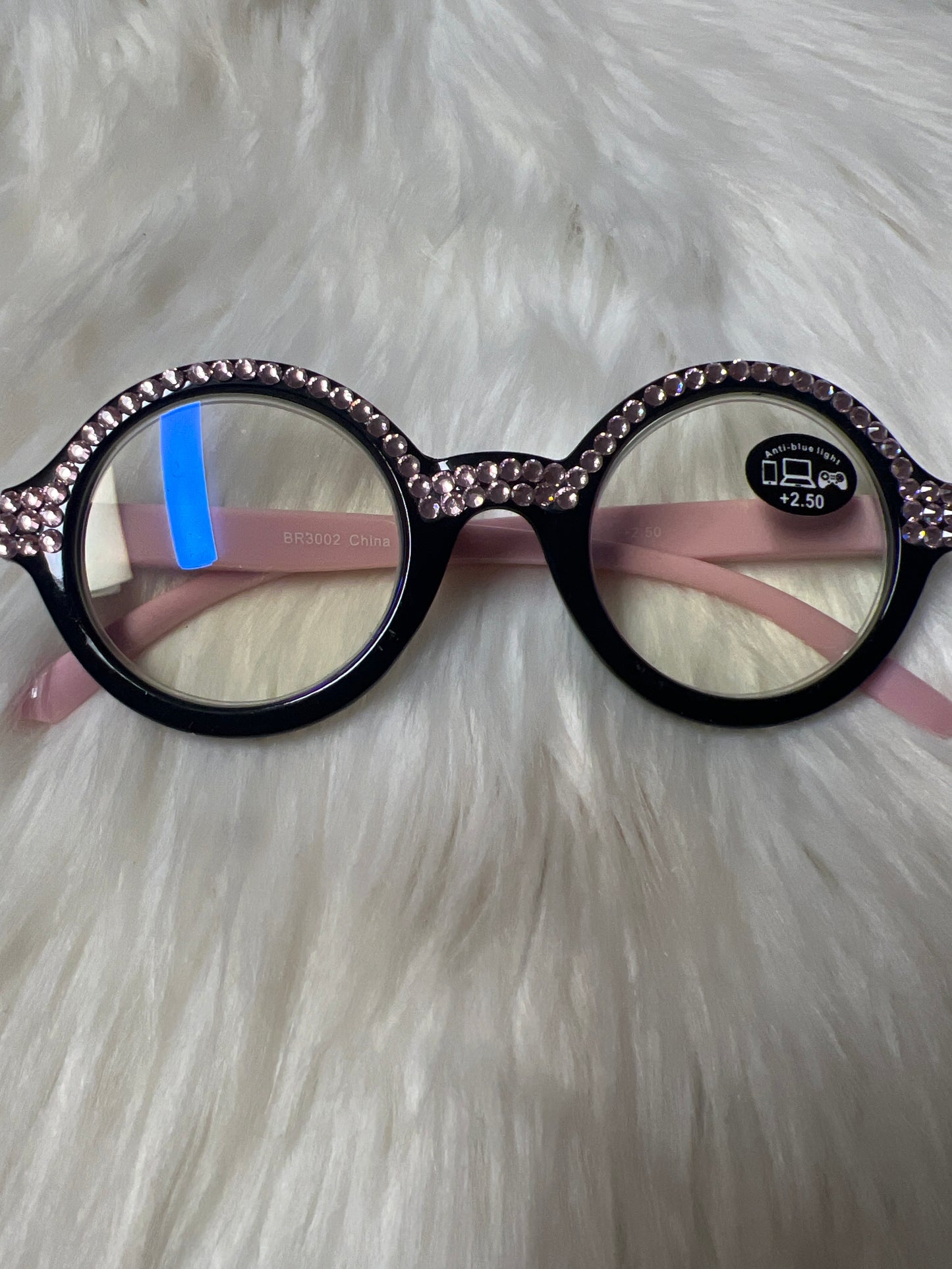 Pink Rhinestone Circle Reader 3.5