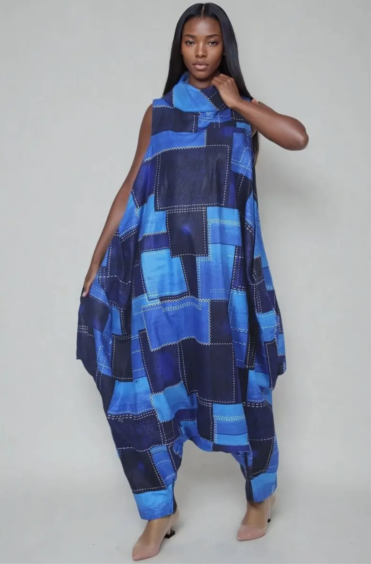 Denim Pattern Jumpsuit