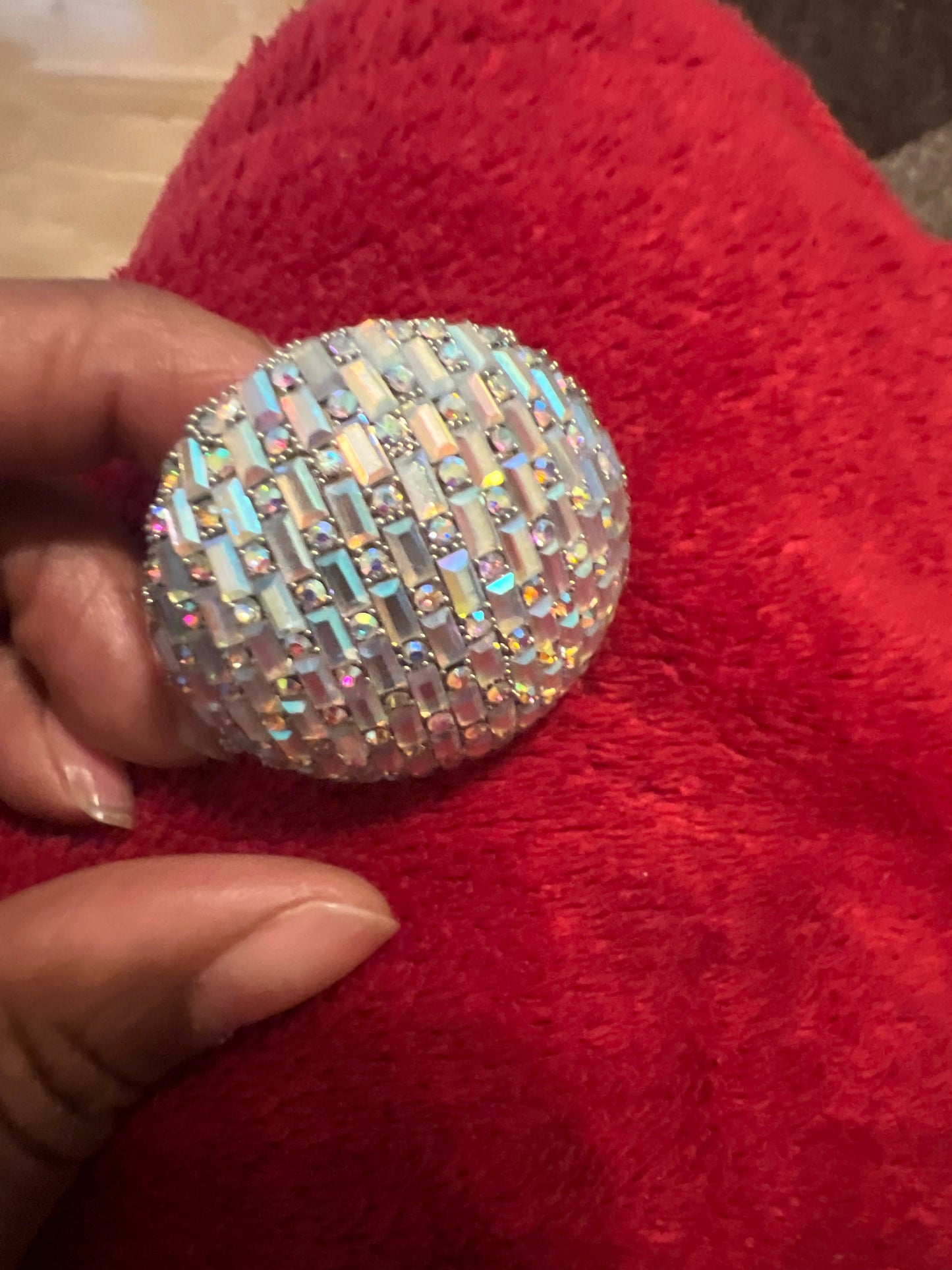 Baguette Cut Rhinestone Embellished Dome Ring