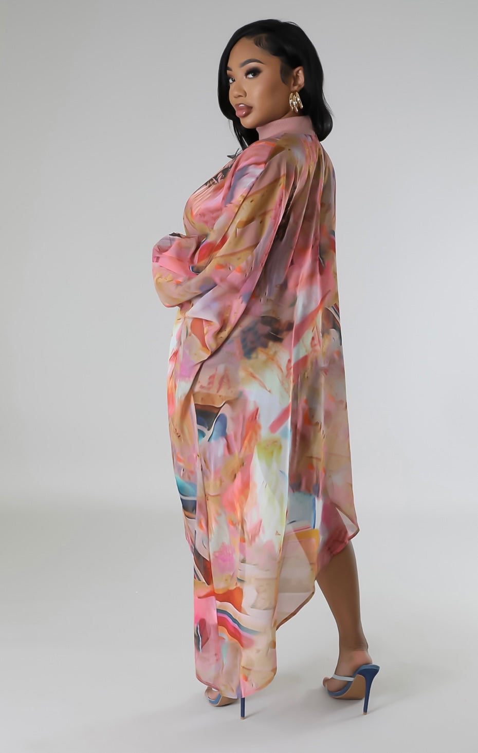 Pink Waterfall Asymmetrical Top