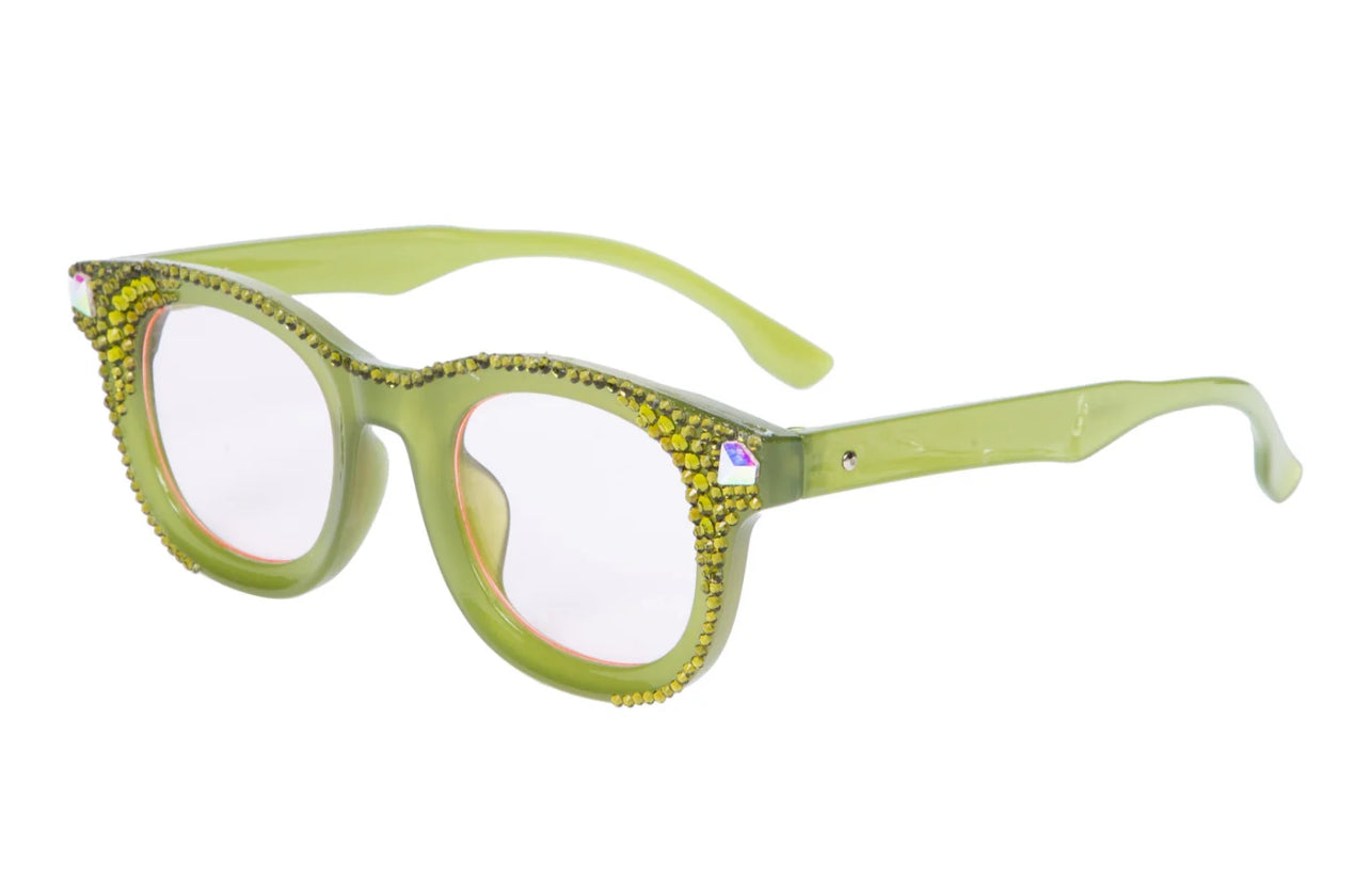 HANDMADE RHINESTONE ROUND SUNGLASSES