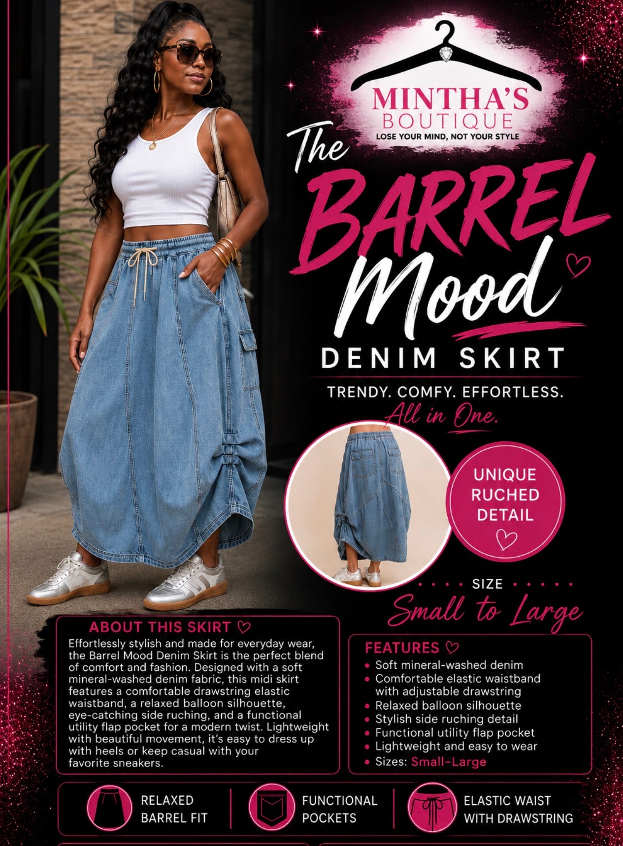The Barrel Mood Denim Skirt_Pre-Order Arrives 7/19