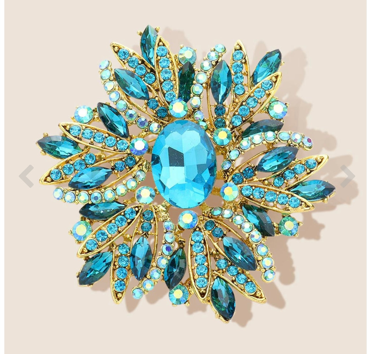 Crystal Flower Brooch Pendant