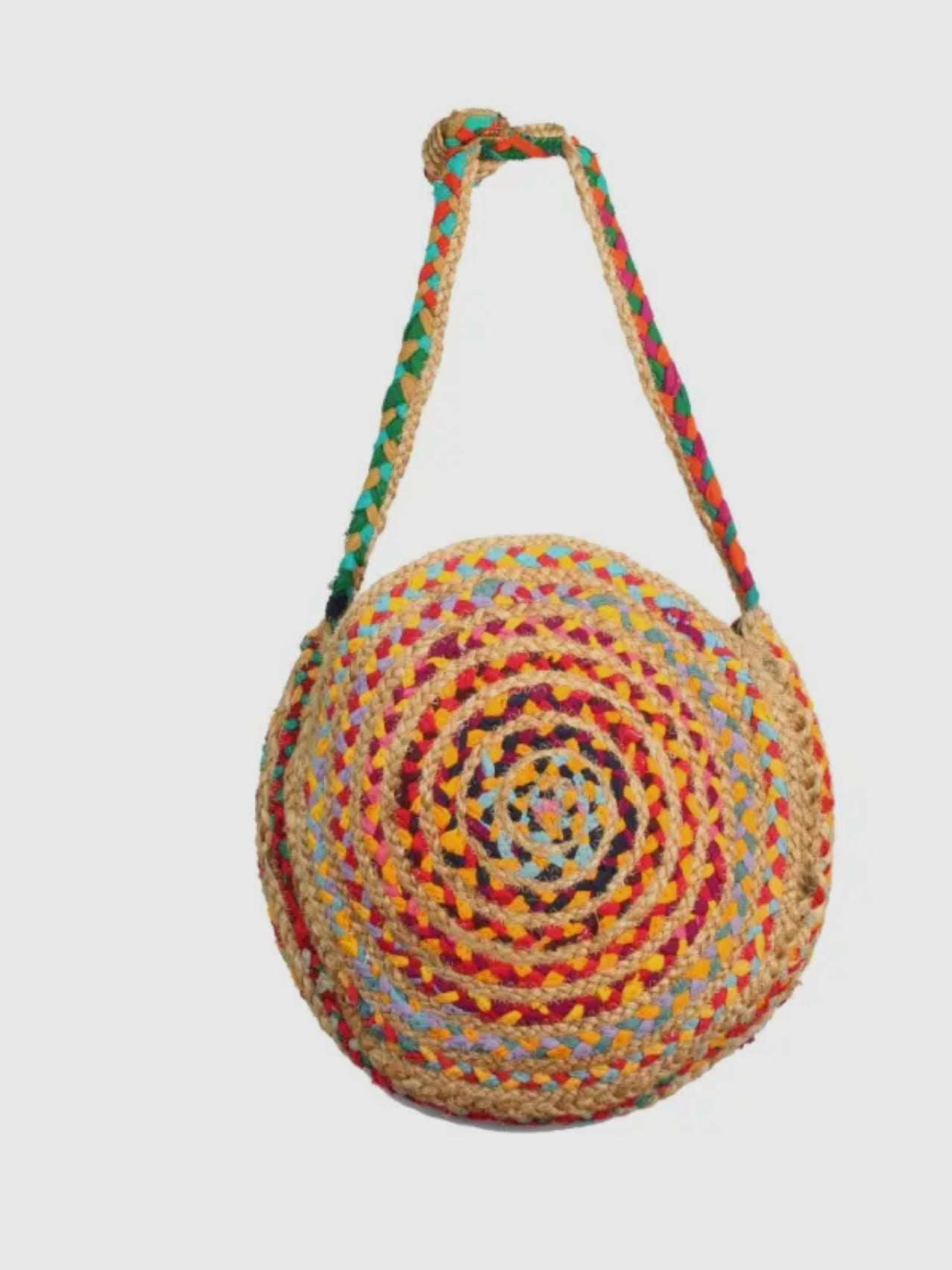 Rainbow Raffia Jute Tote