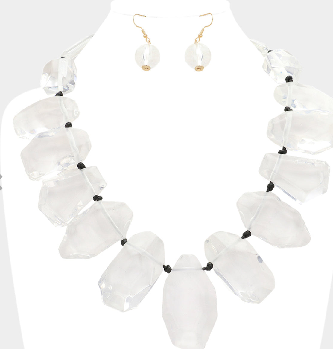 Multi Shaped Acrylic Rock Beaded Statement Necklace