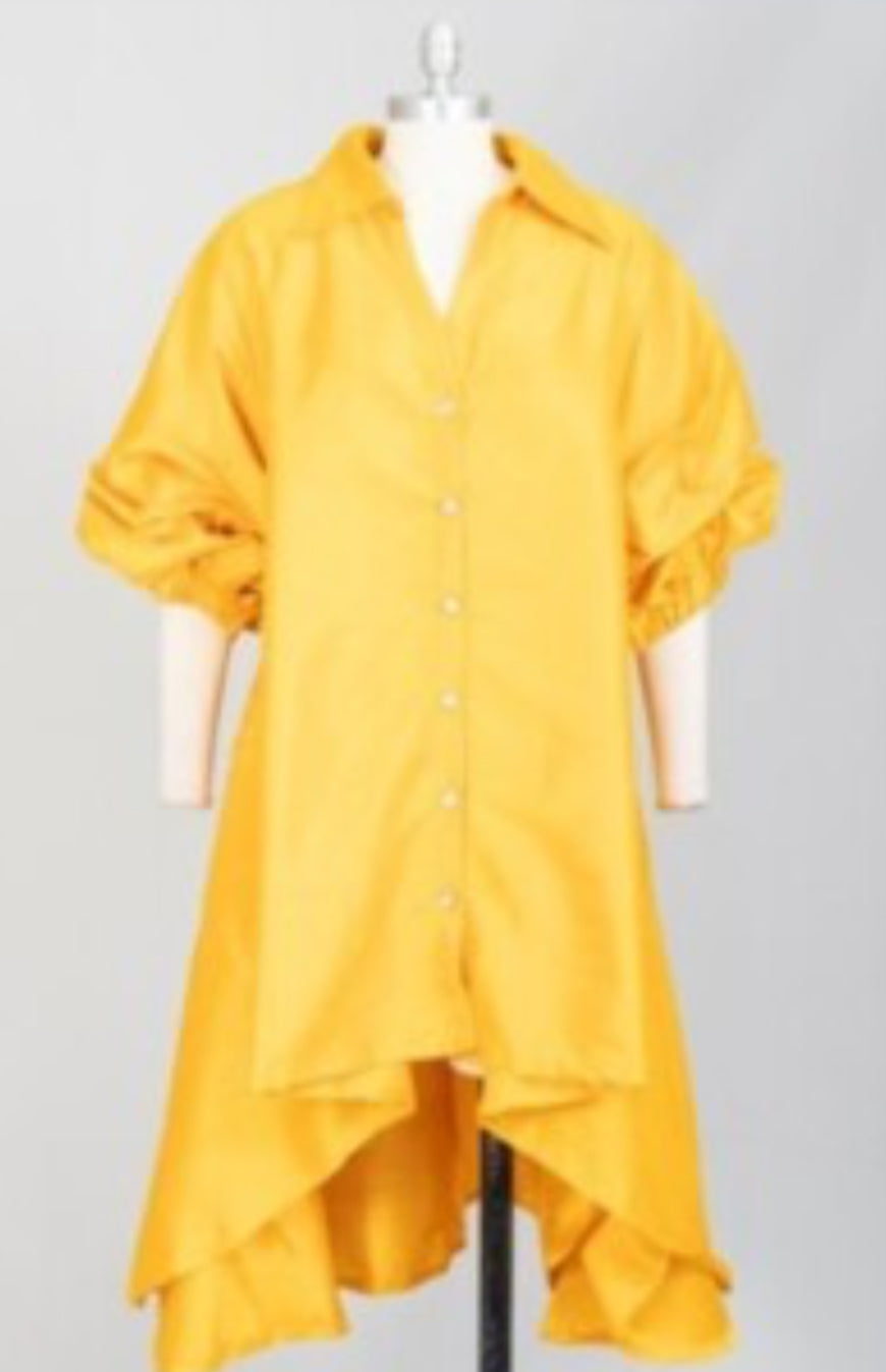 Fancy Swing Shirt Dress _Yellow