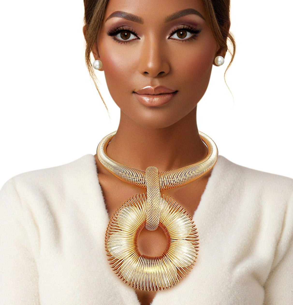 Gold Coil Chocker Set