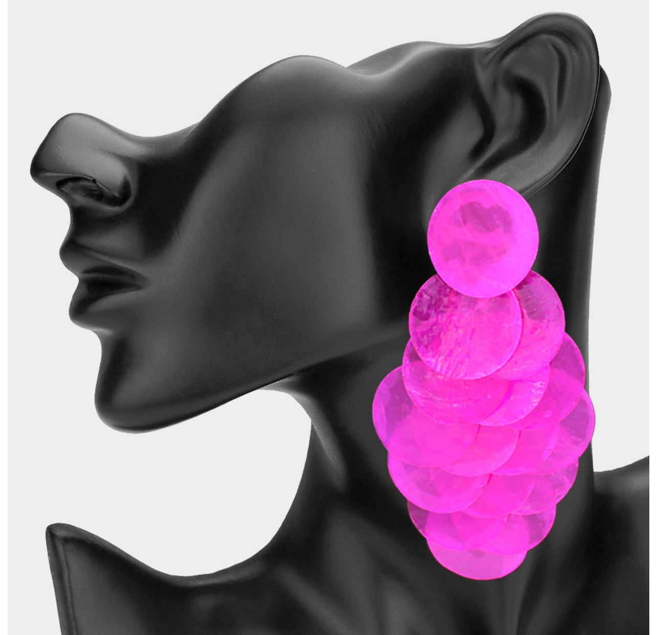 Transparent Colored Resin Chandelier Earrings