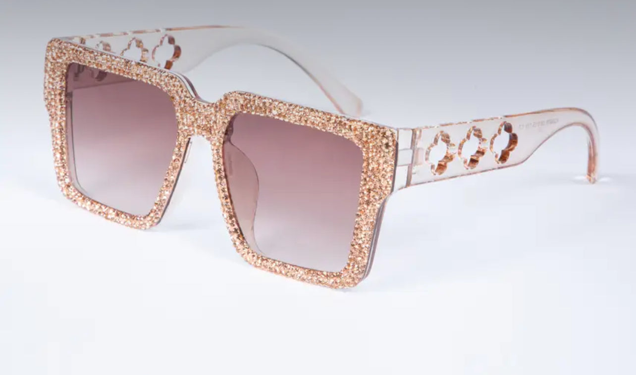Rosegold Rhinestone Sunglasses