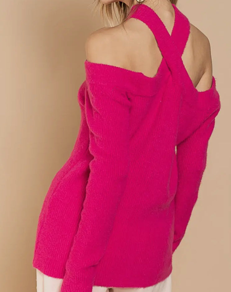 ABBIE SWEATER IN FUCHSIA