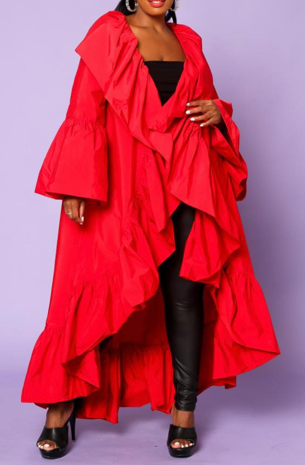 Simple Pleasure Ruffle Kimono_Red