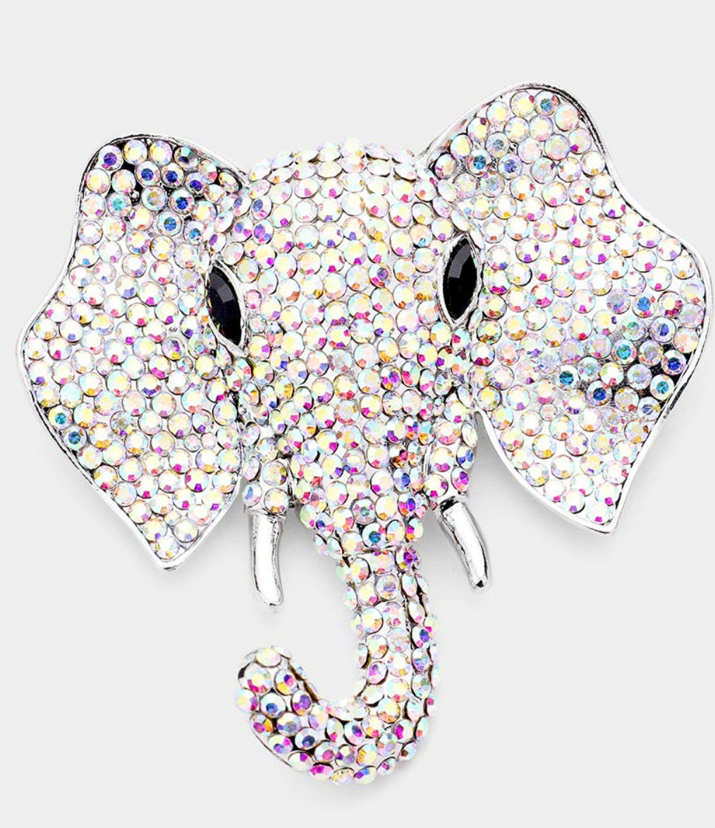 Elephant Rhinestone Brooch