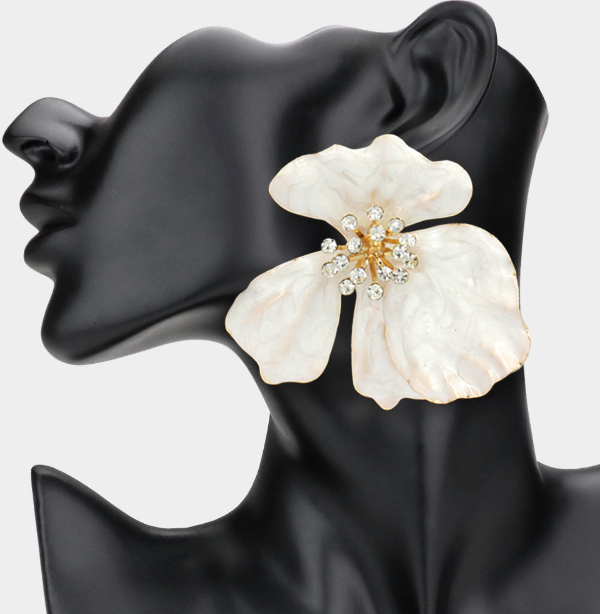 Oversized Stone Petal Flower Earring