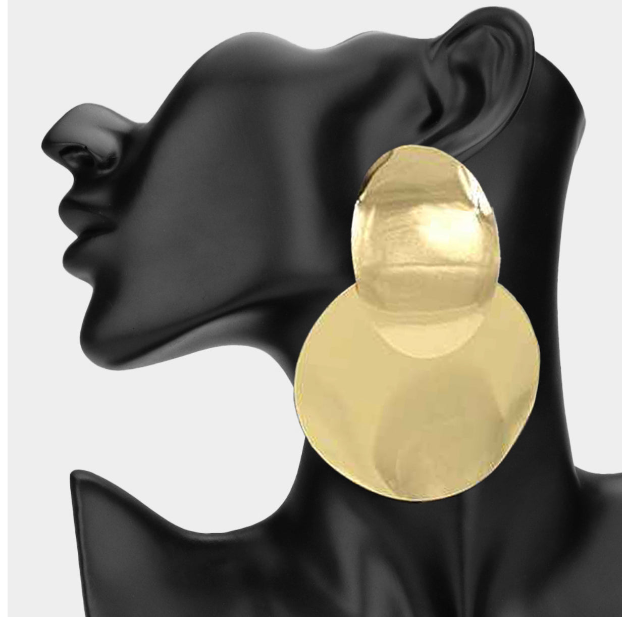 Oversized Metal Disc Link Earrings