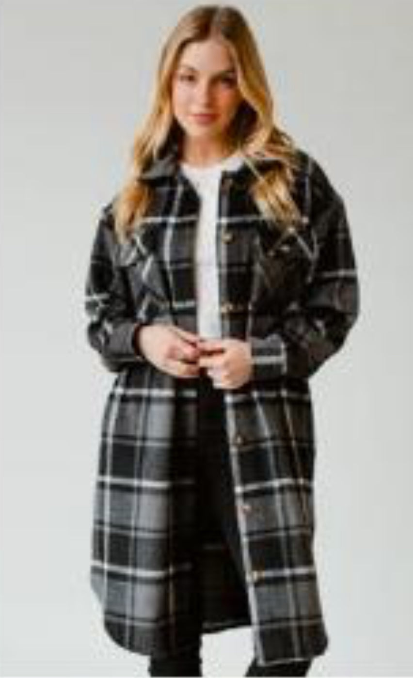 Black and Grey Long Jacket