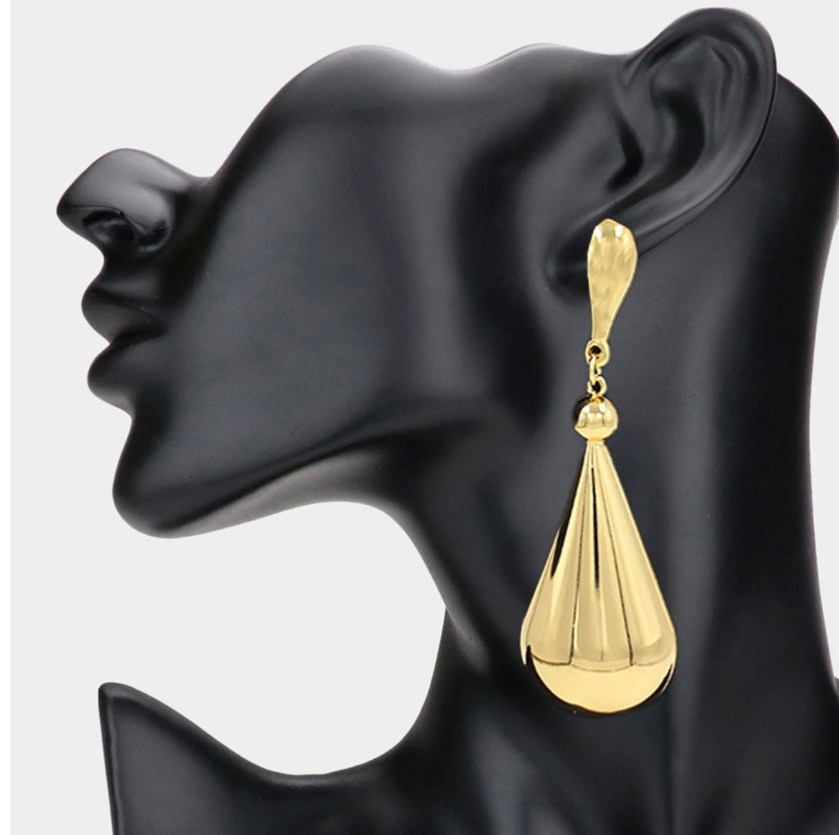 Silver Metal Teardrop Dangle Earrings