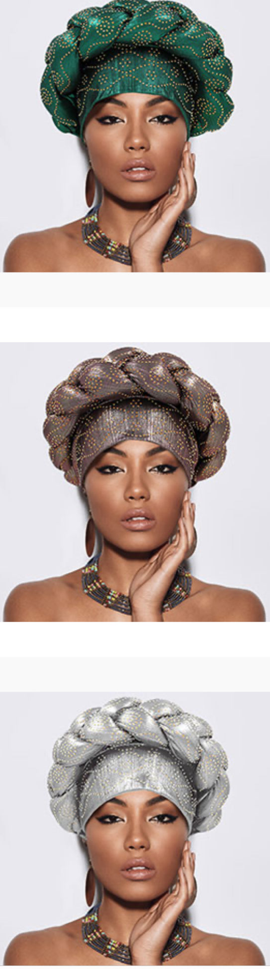 Bling Studded Braided Turban Hat