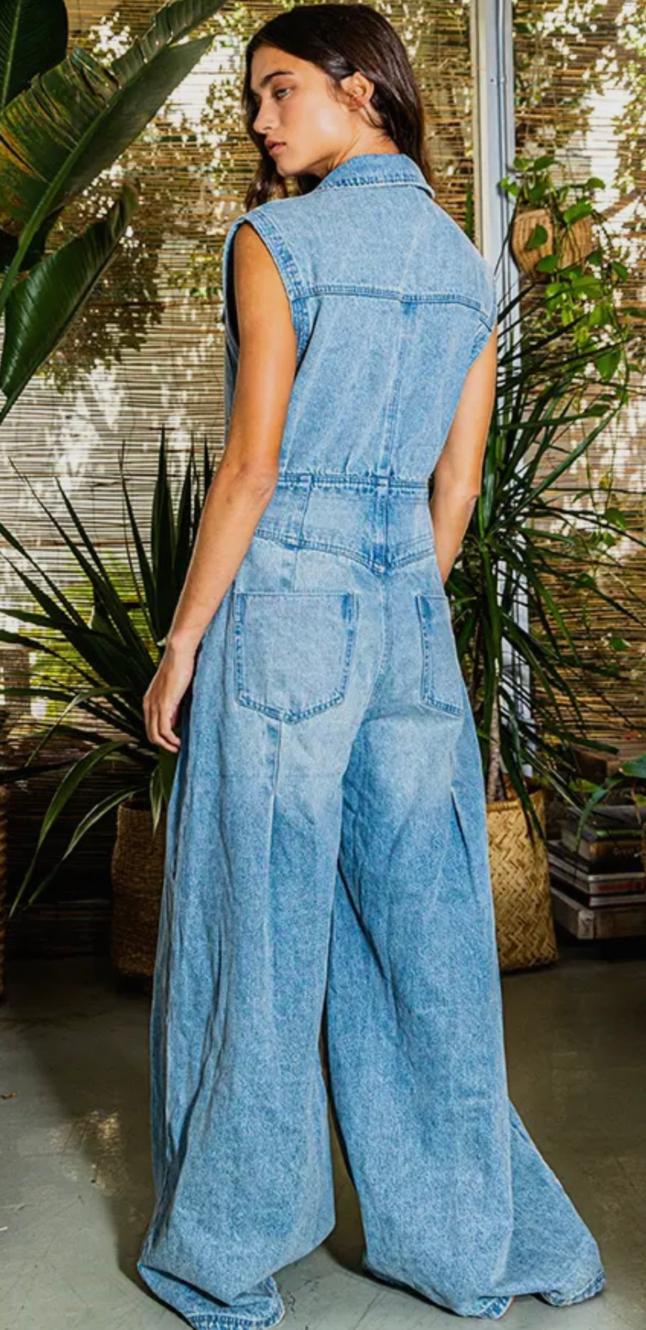 Make it Glam Wide Leg Denim Jumper_NO STRETCH
