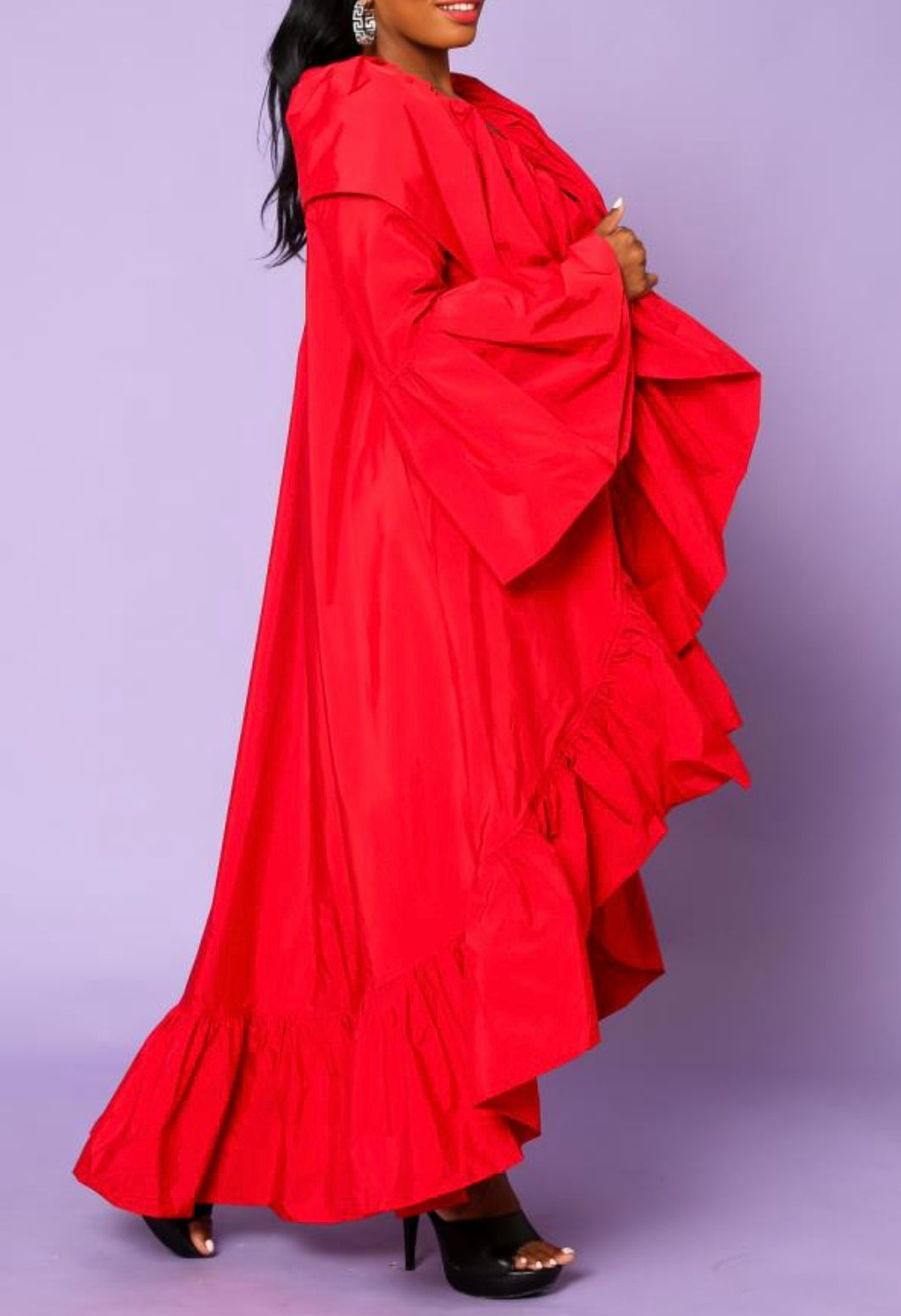 Simple Pleasure Ruffle Kimono_Red
