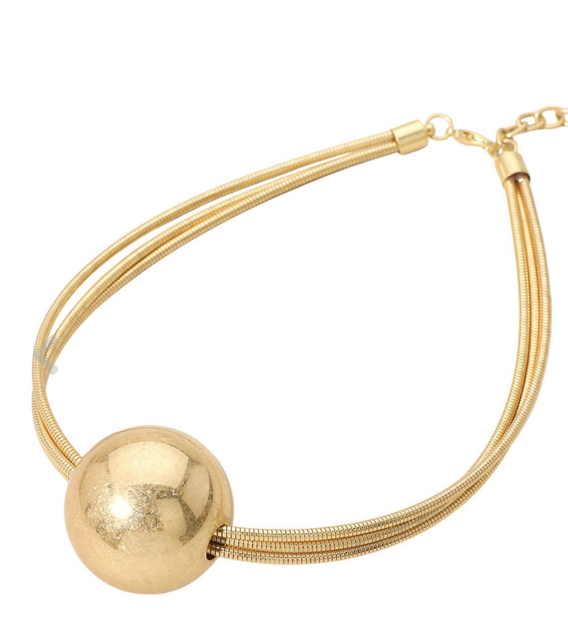 Chunky Brushed Metal Ball Necklace