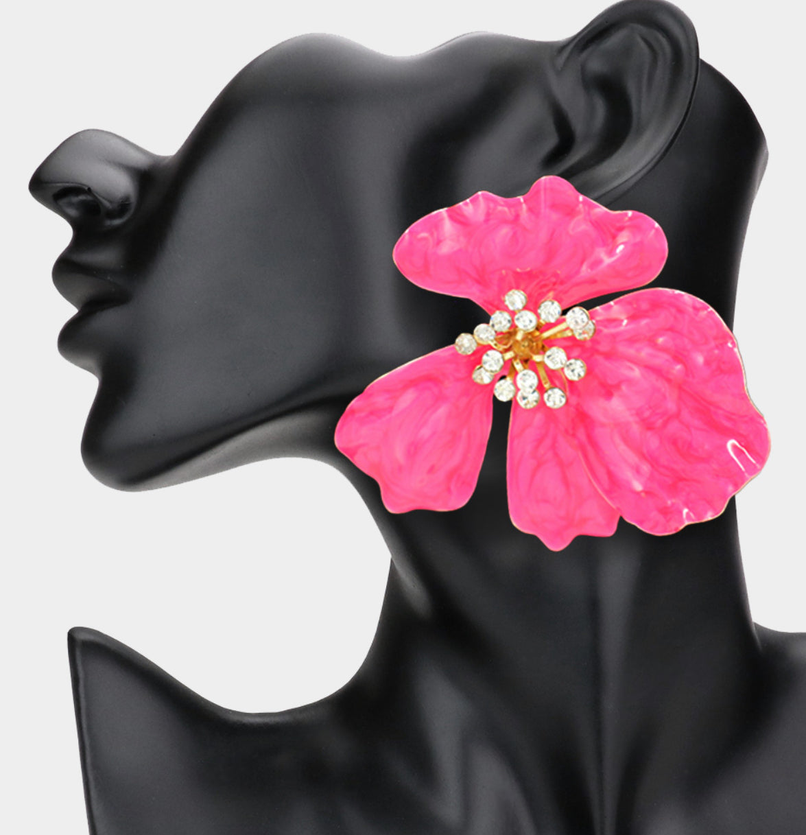 Oversized Stone Petal Flower Earring