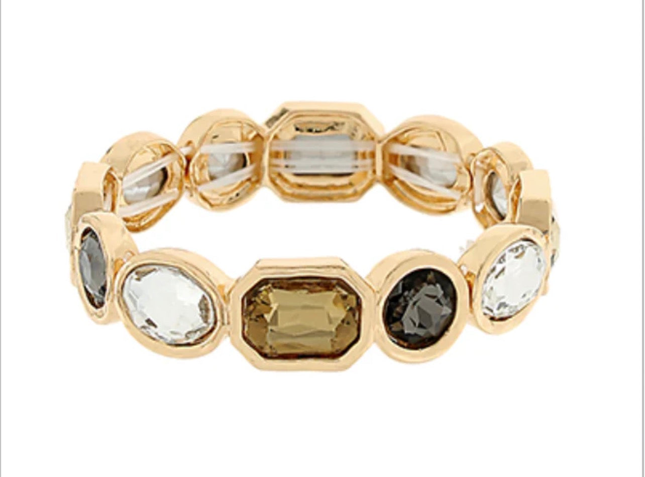 Oval Crystal Stretch Bracelet