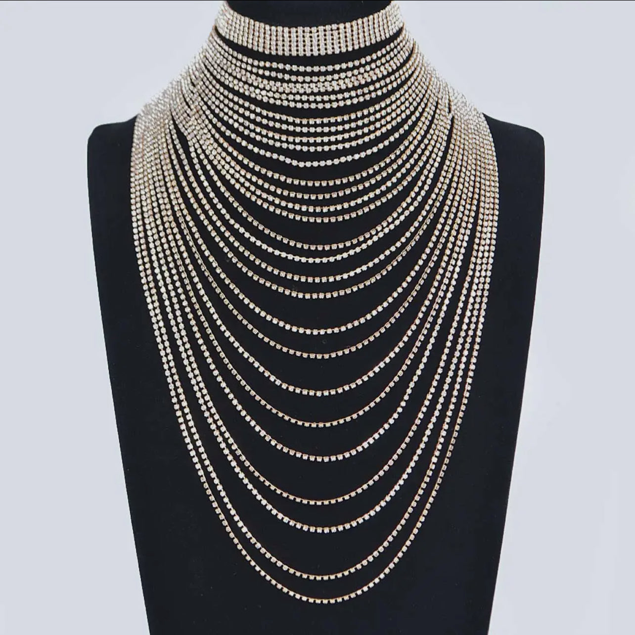 Multi Layered Rhinestone Necklace